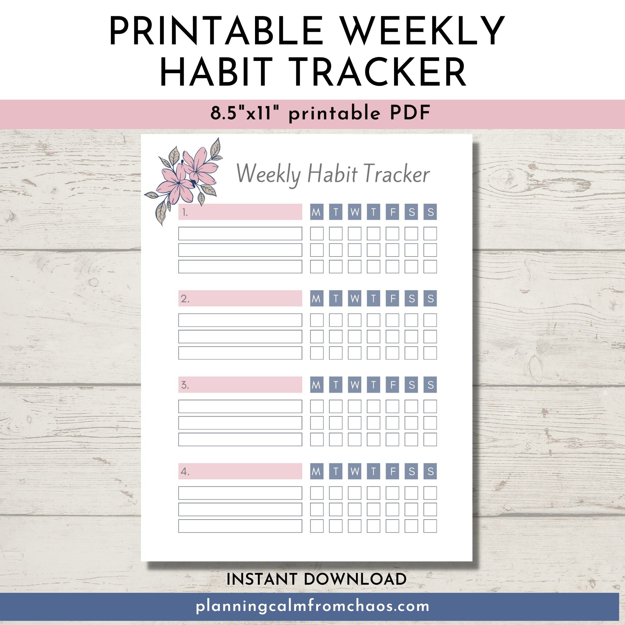 Printable Weekly Habit Tracker Planning Calm From Chaos