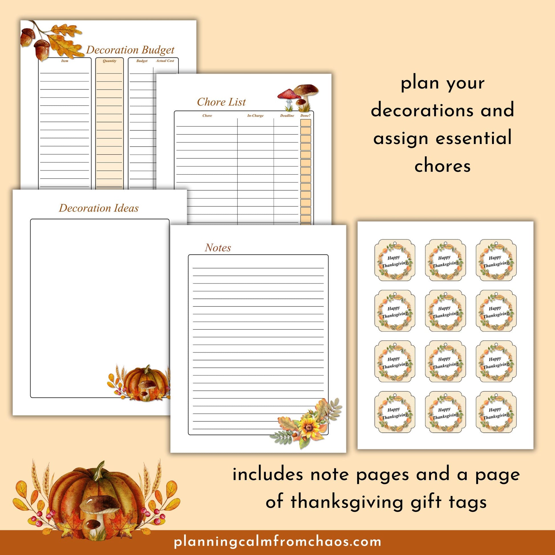 printable thanksgiving planner