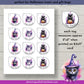 Printable watercolour witch halloween gift tags