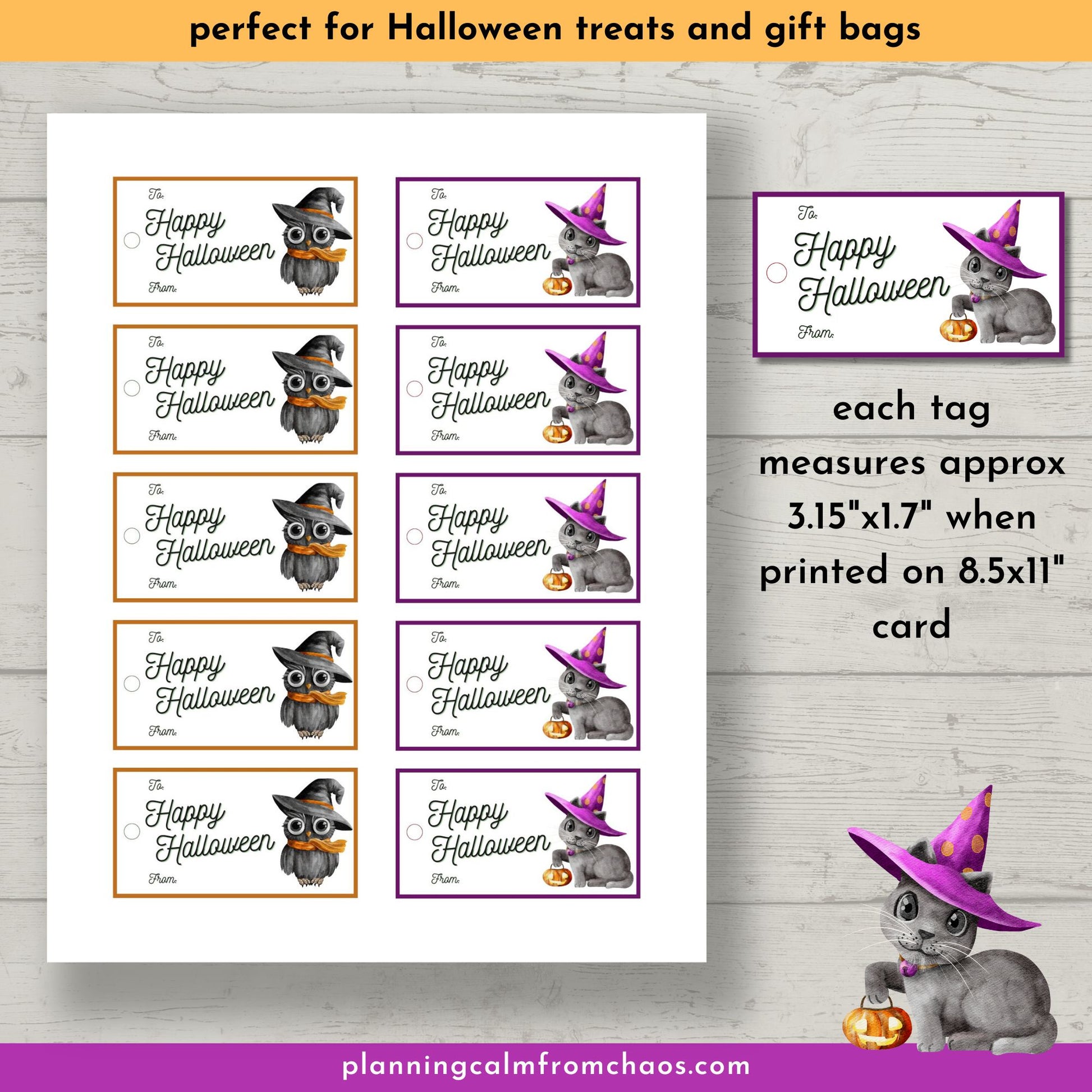 halloween printable gift tags