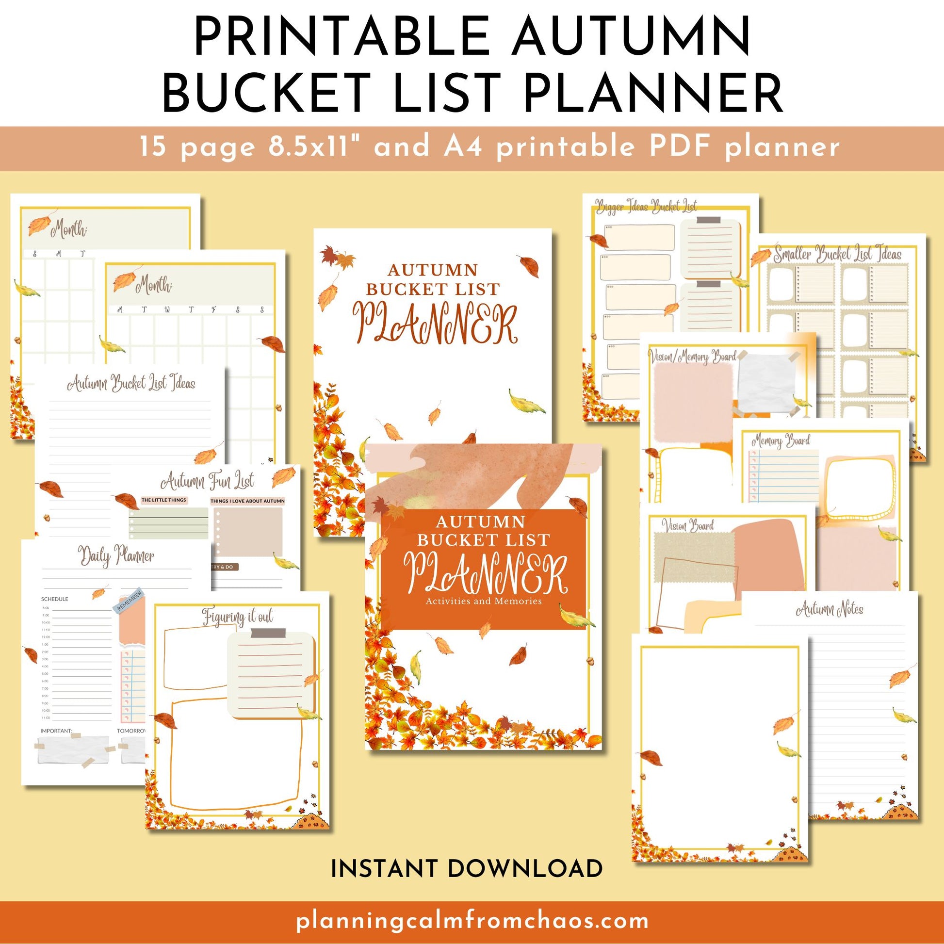 autumn bucket list planner