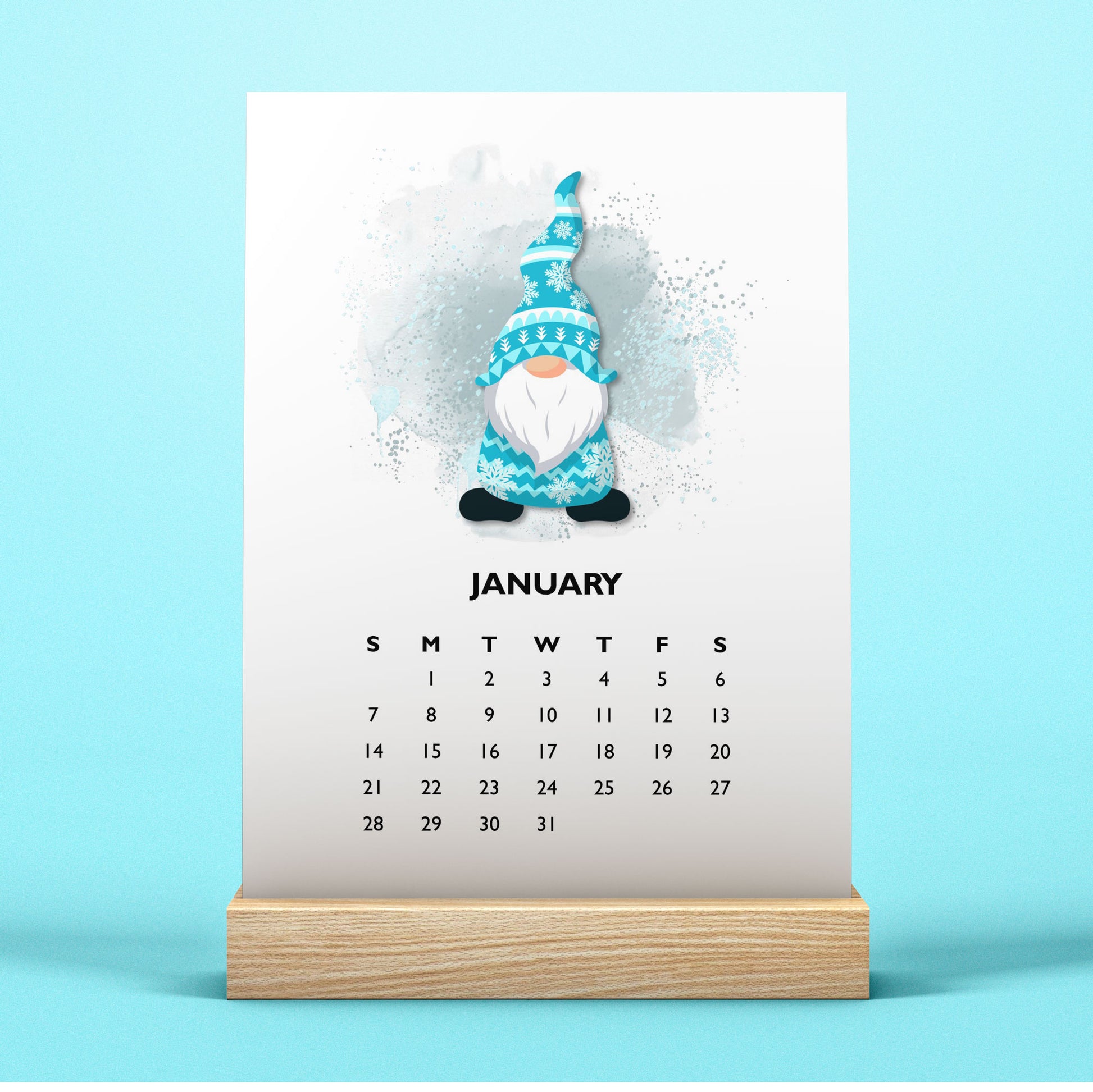 printable 2024 gnome desk calendar