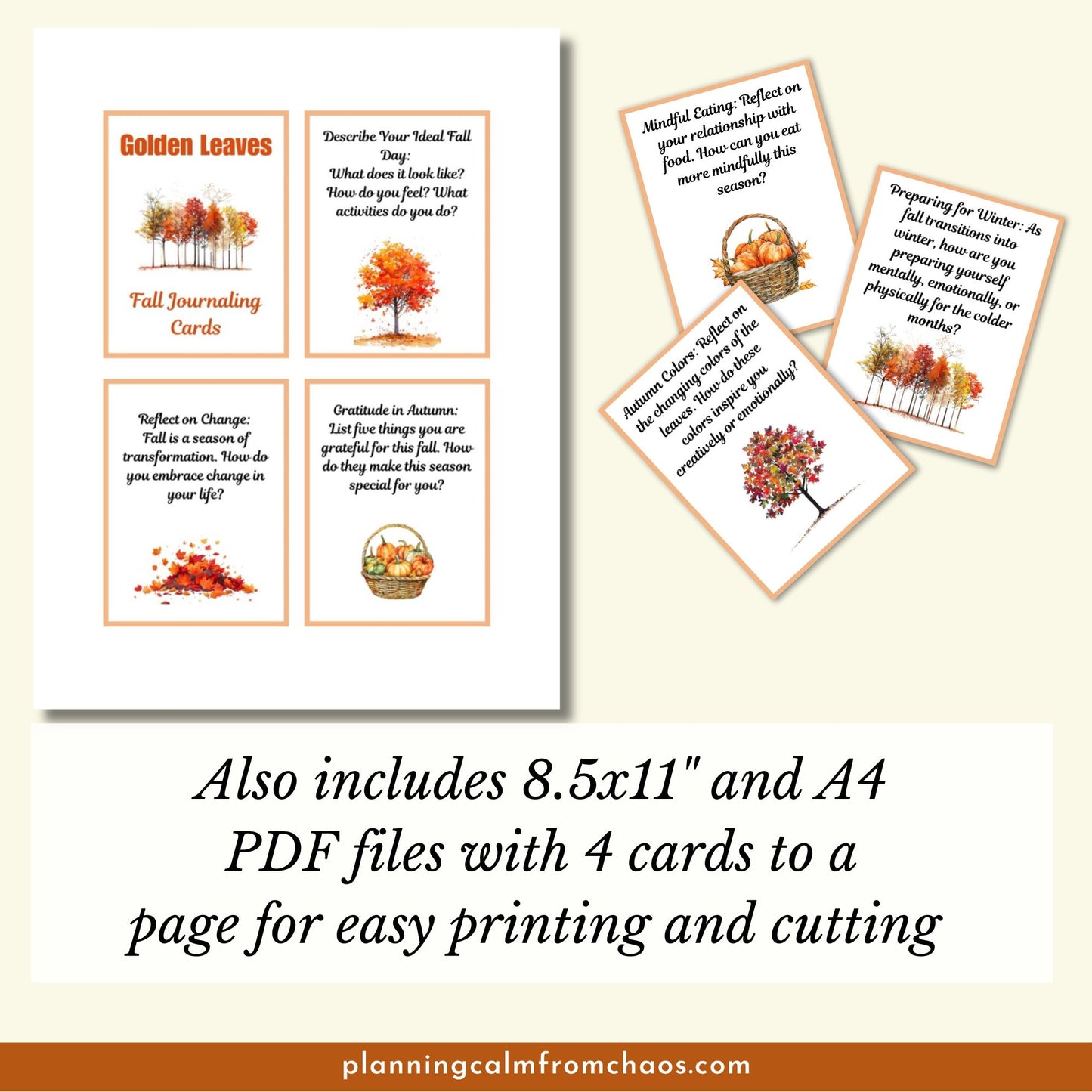 fall journaling cards