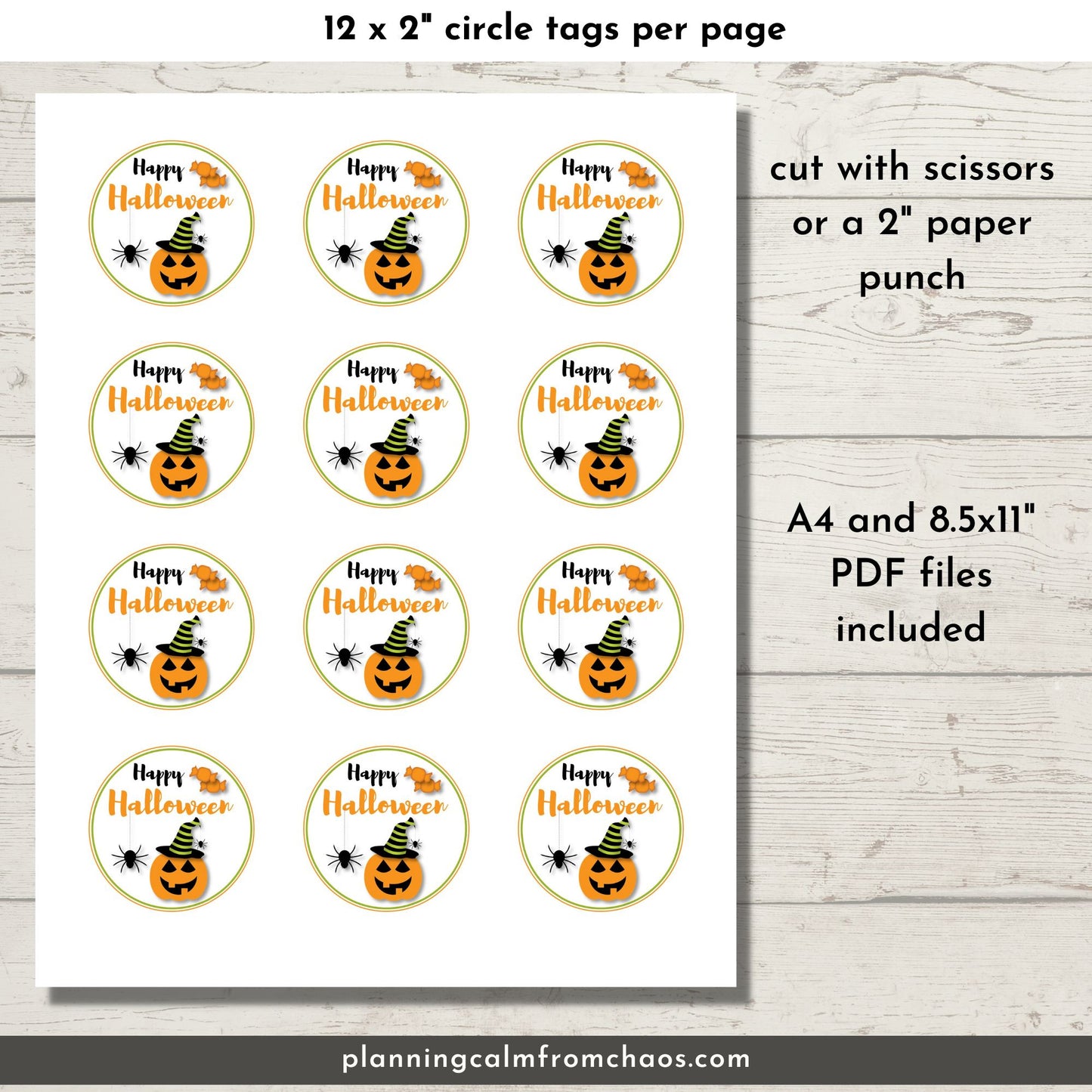 halloween pumpkin cookie tags