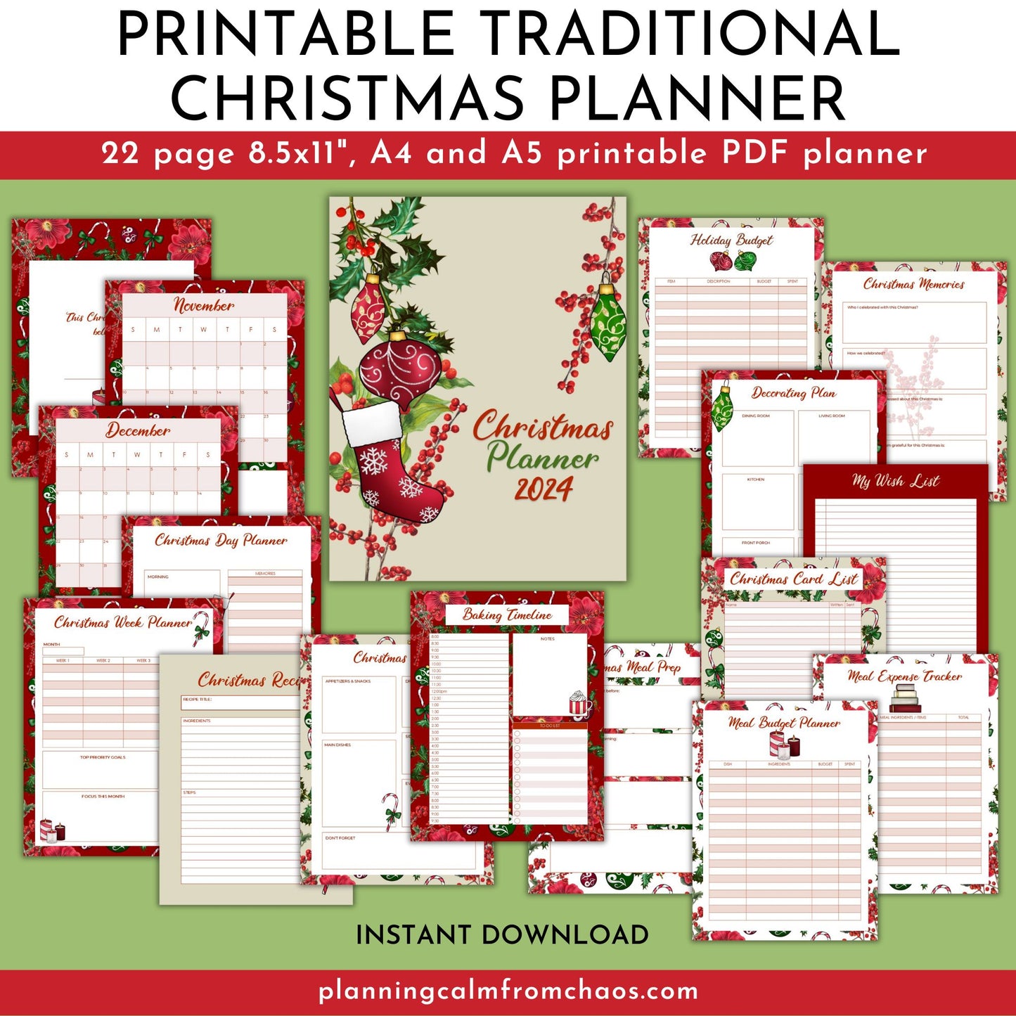 printable xmas planner