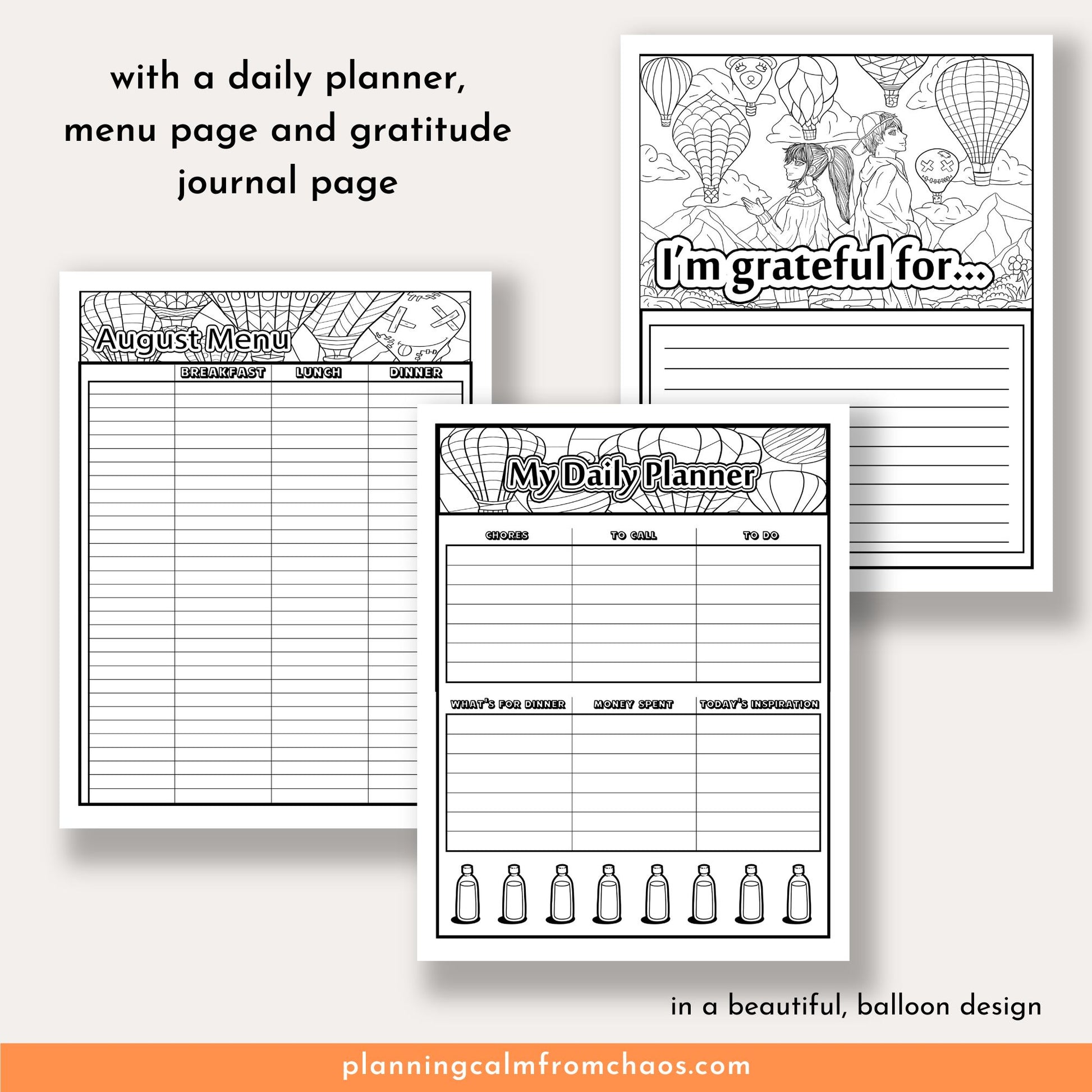printable august coloring planner