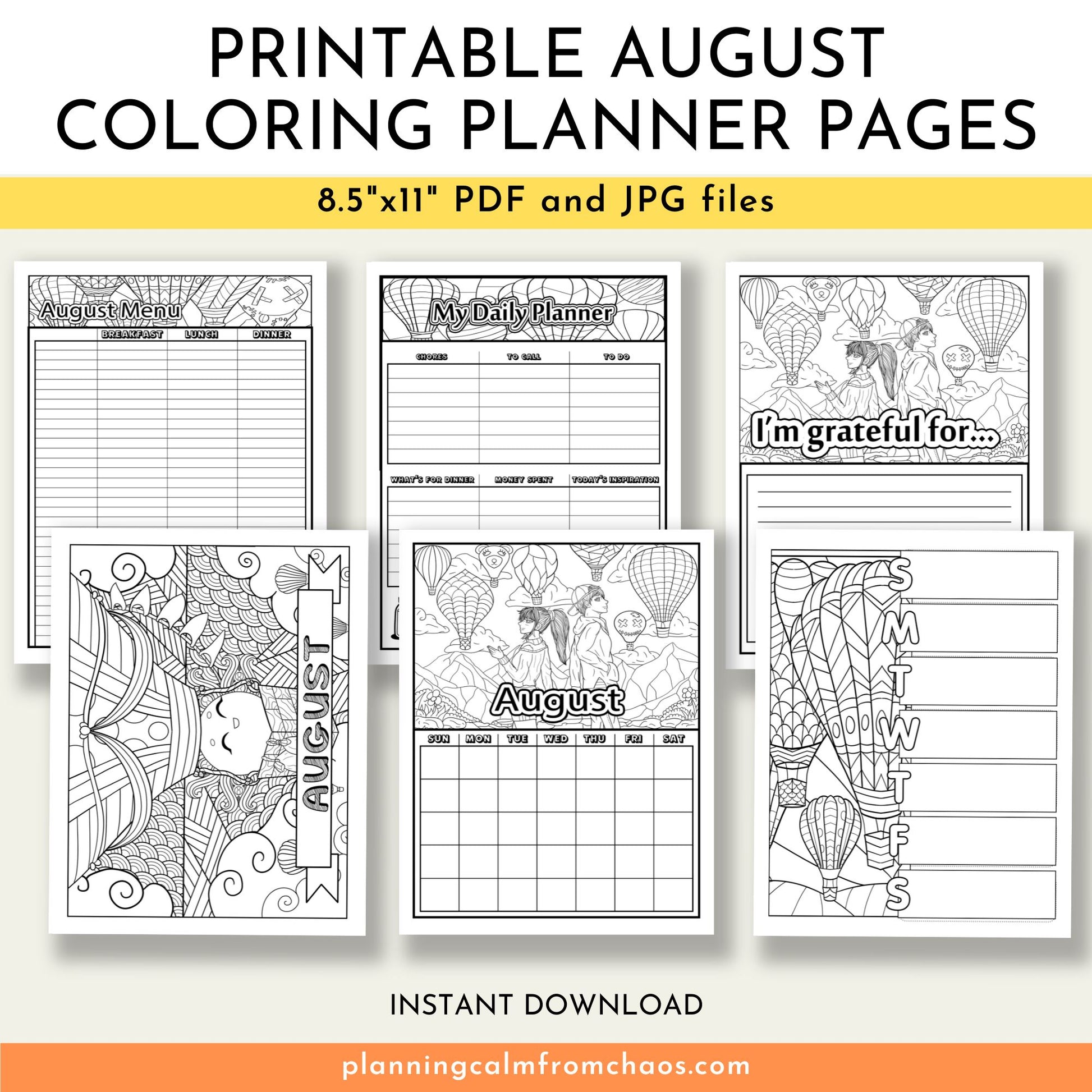 printable august planner