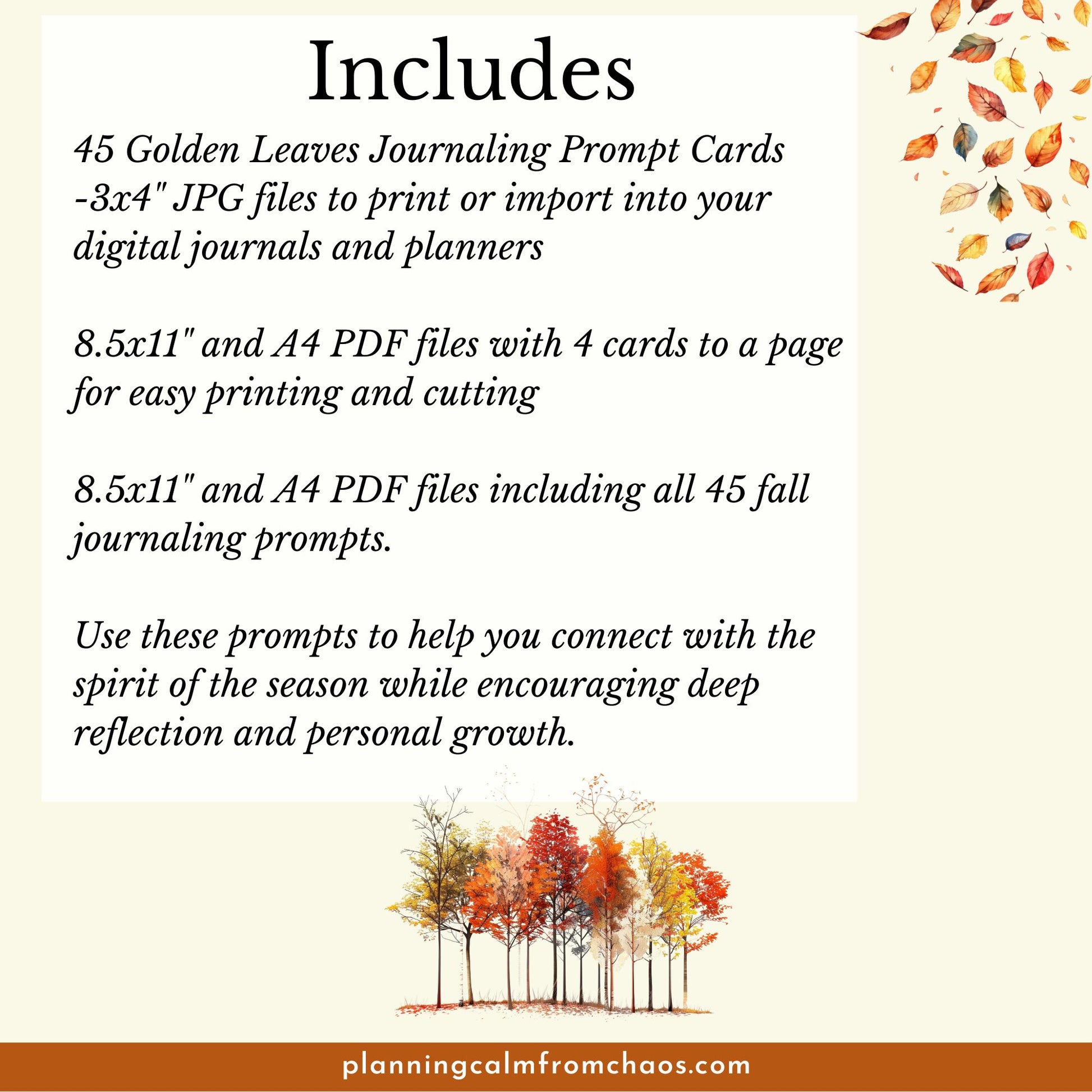 printable fall journaling prompt cards