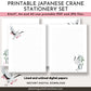 printable japanese crane stationery