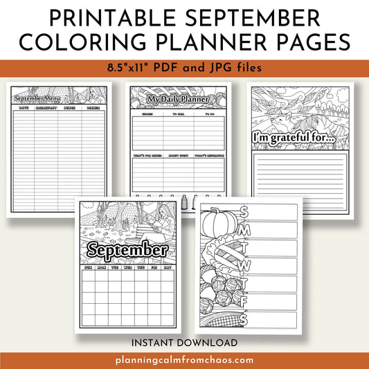 printable september coloring planner