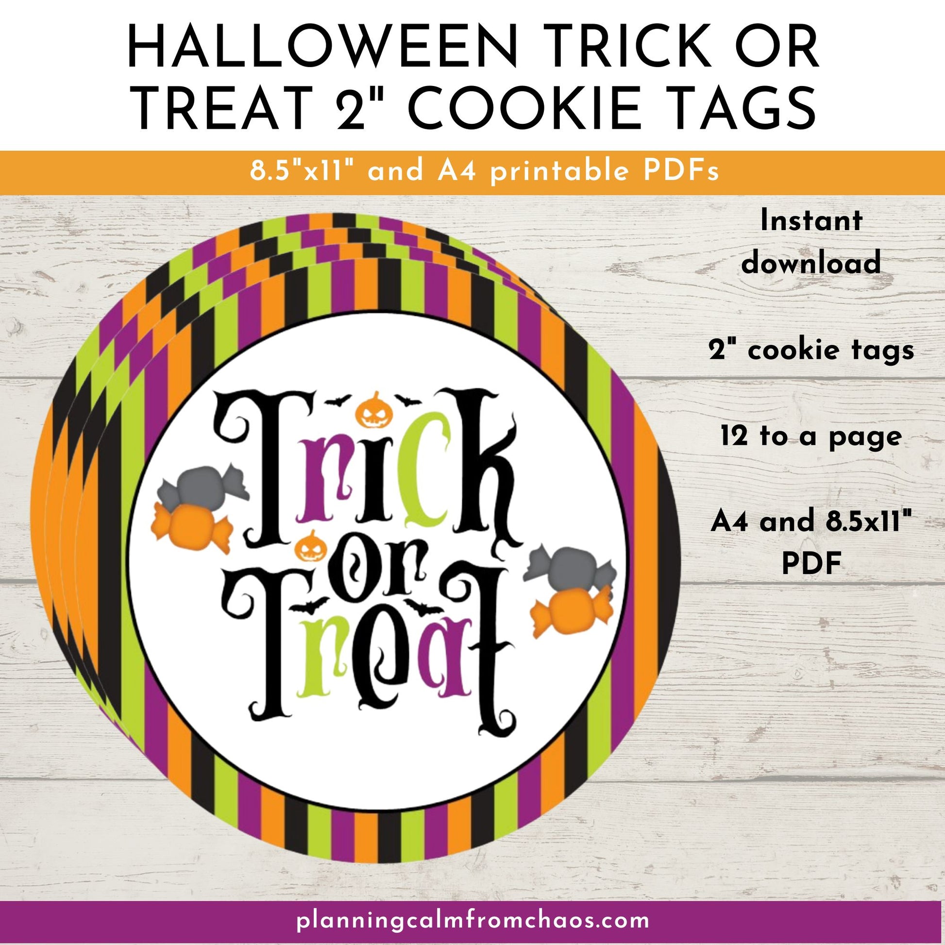 trick or treat cookie tags