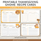 Printable thanksgiving gnome recipe cards