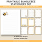 printable bumblebee stationery set