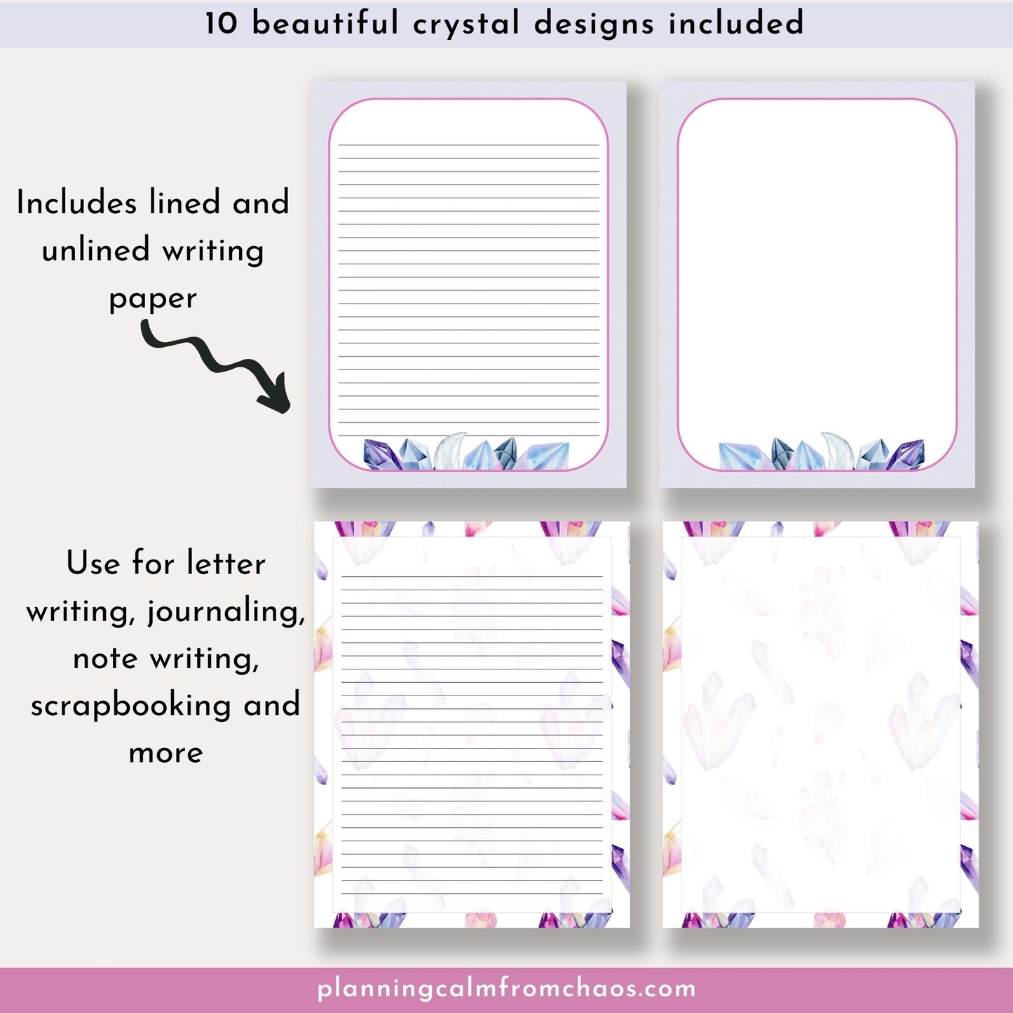 crystal digital stationery set