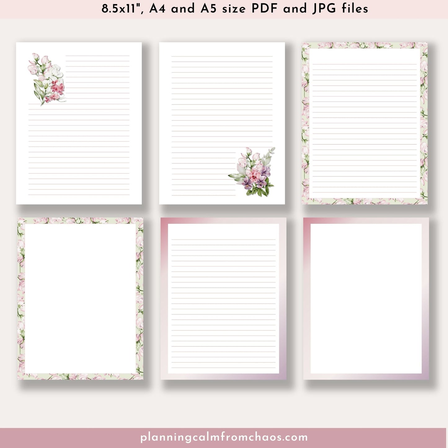 english garden printable floral paper set