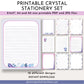 printable crystal stationery set