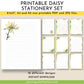 printable daisy stationery set