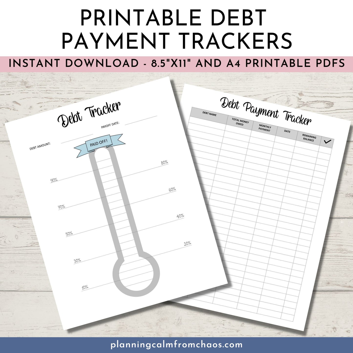 printable debt payment trackers