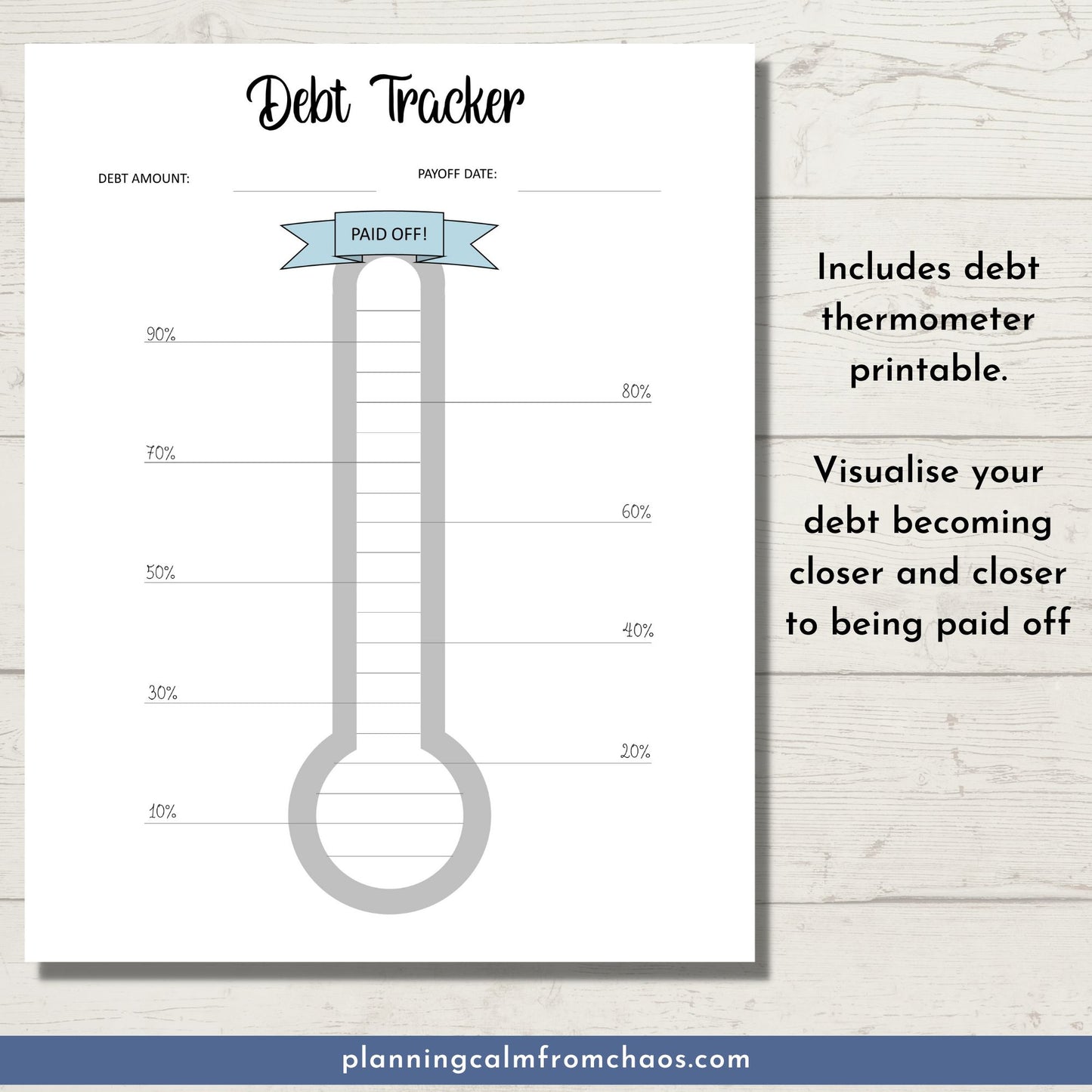 printable debt thermometer tracker
