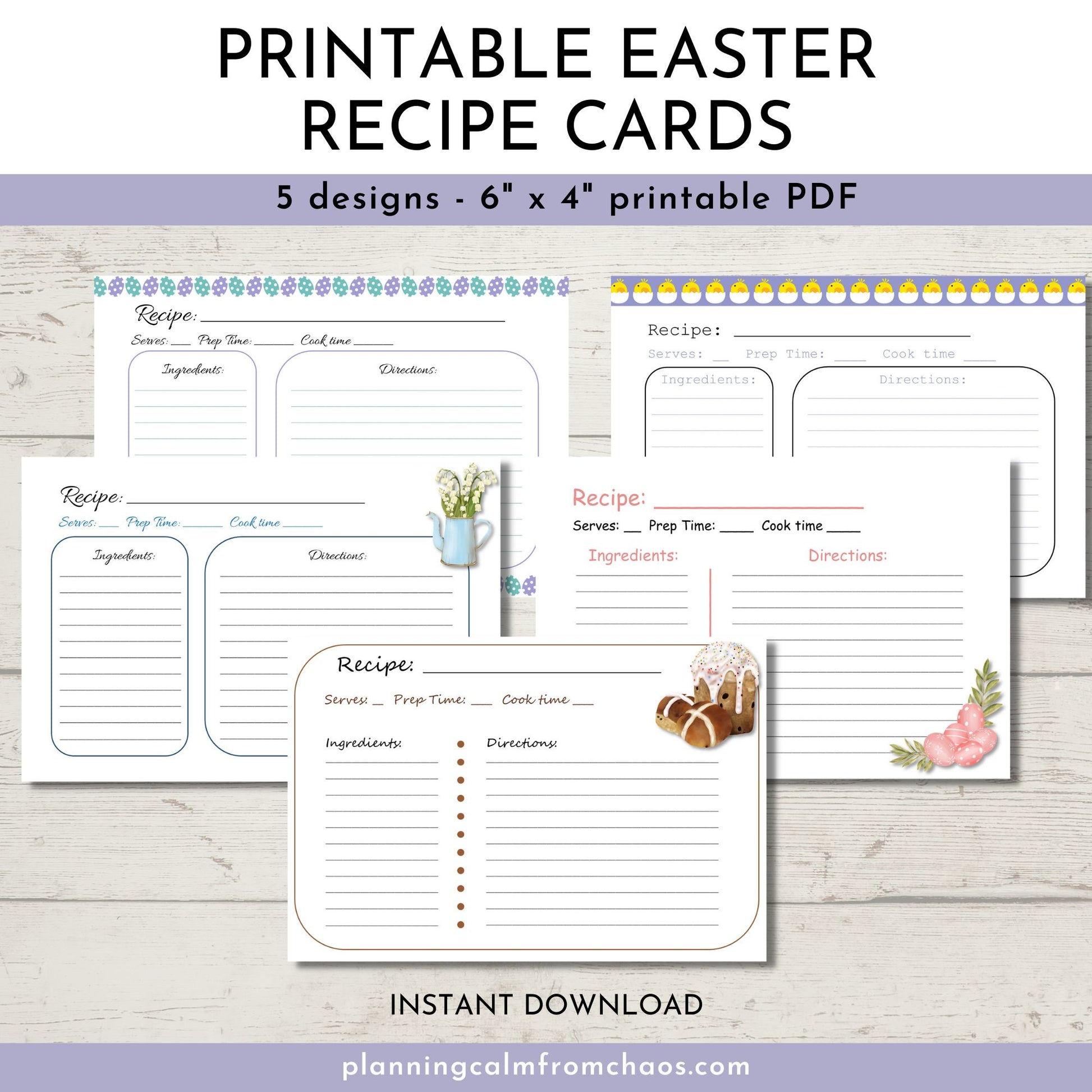 printable easter recipe cards