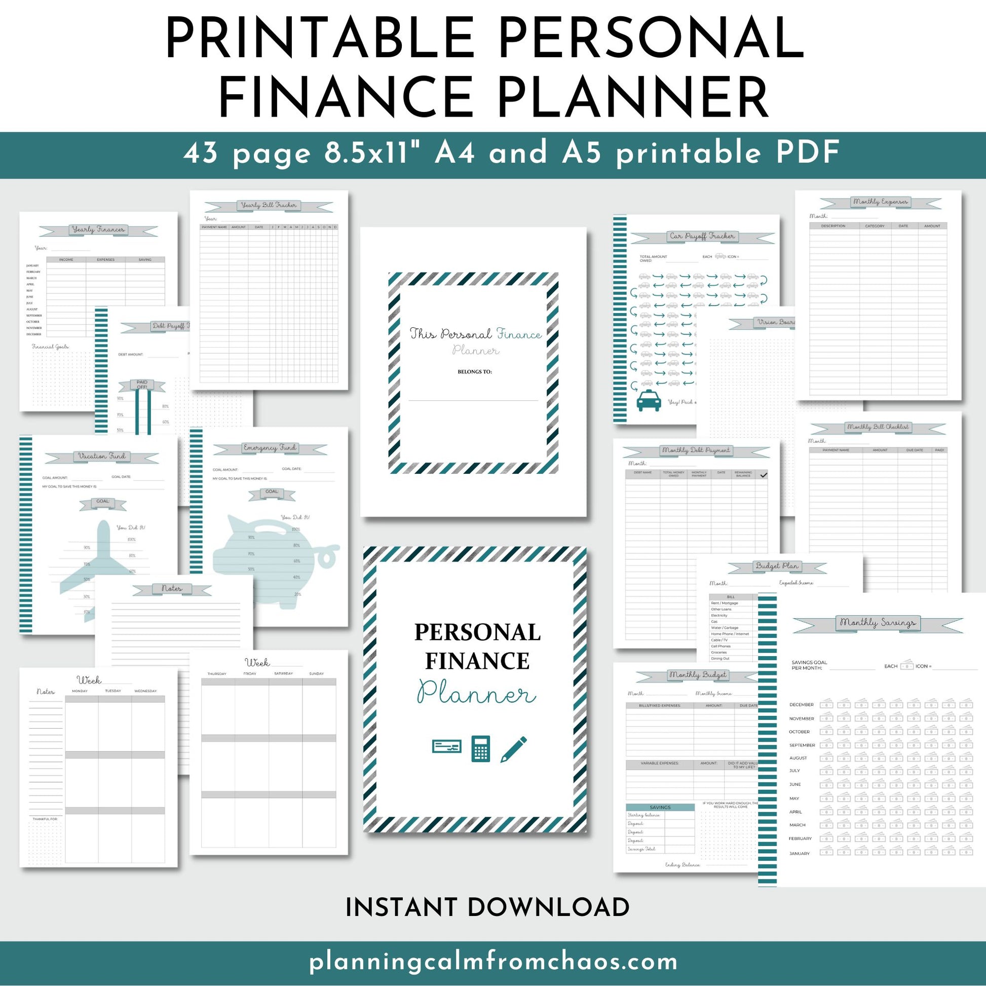 printable home finance planner