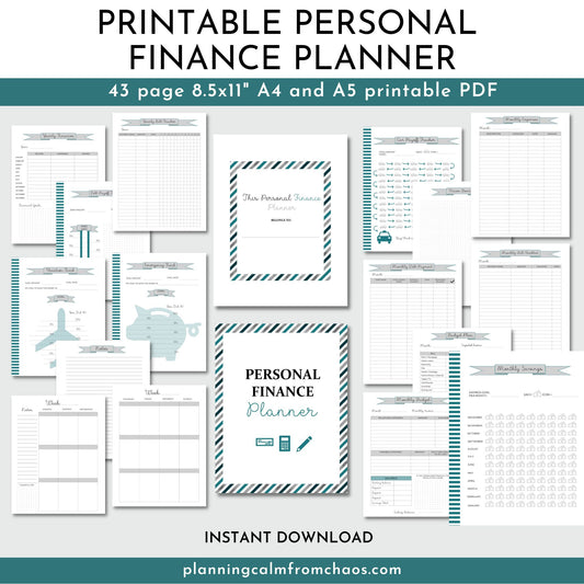 printable home finance planner