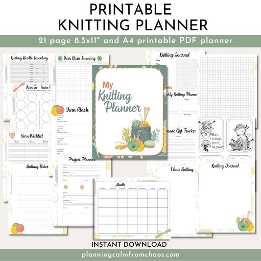 printable knitting planner