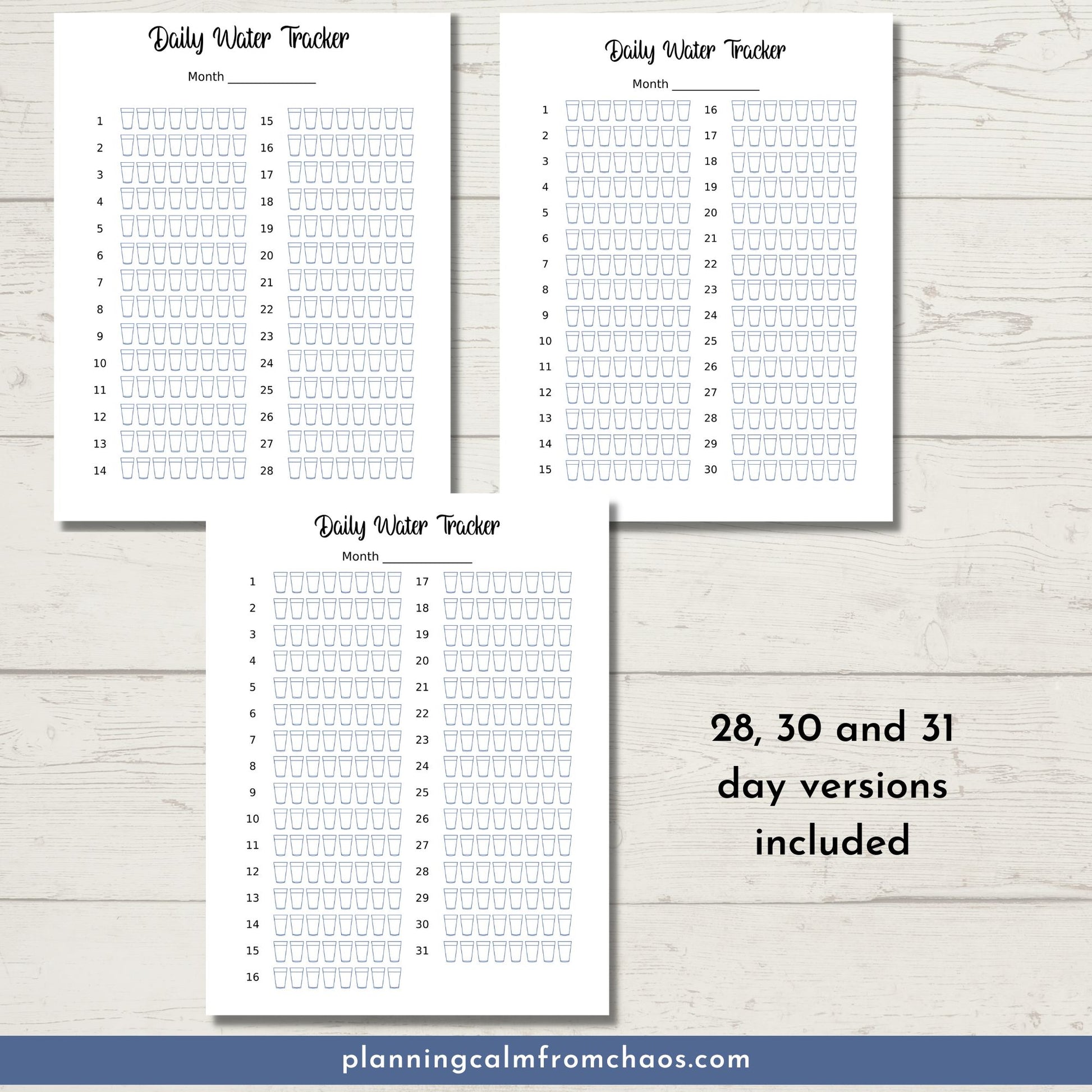 printable monthly water tracker