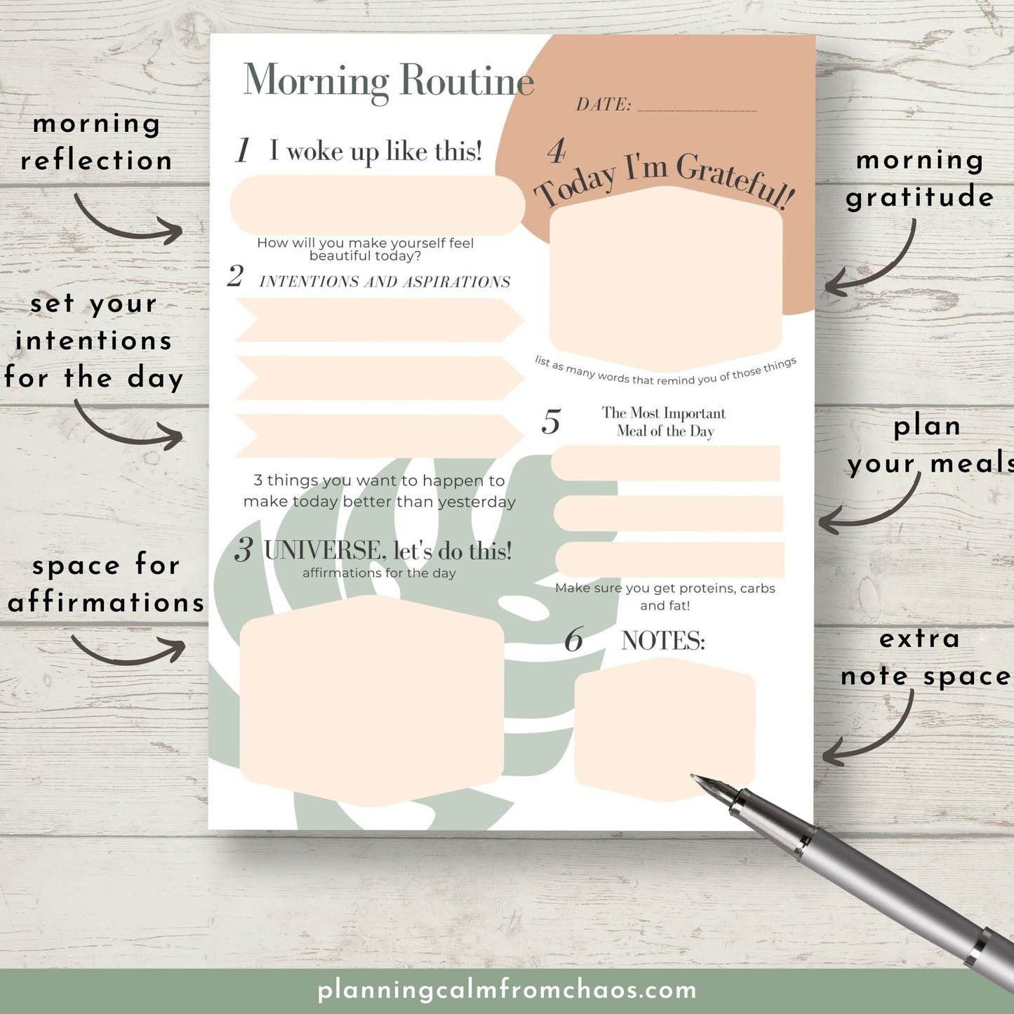 printable morning routine planner