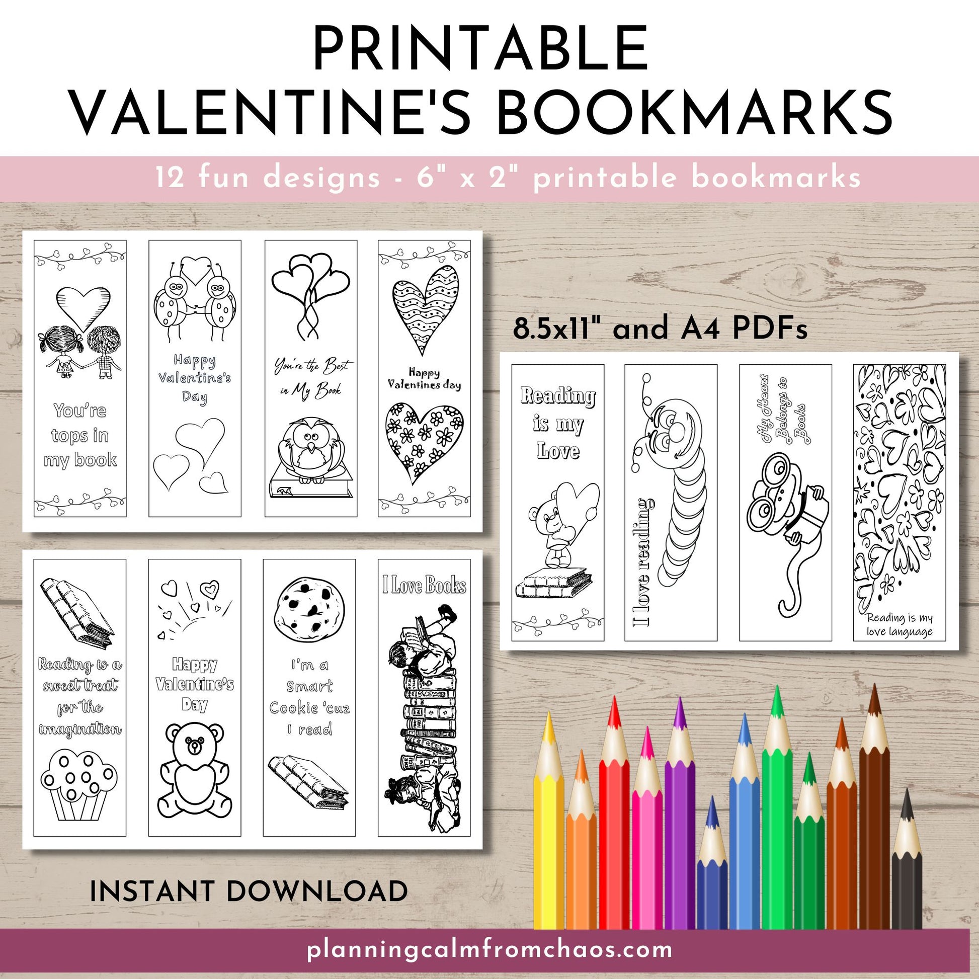 printable valentines bookmarks