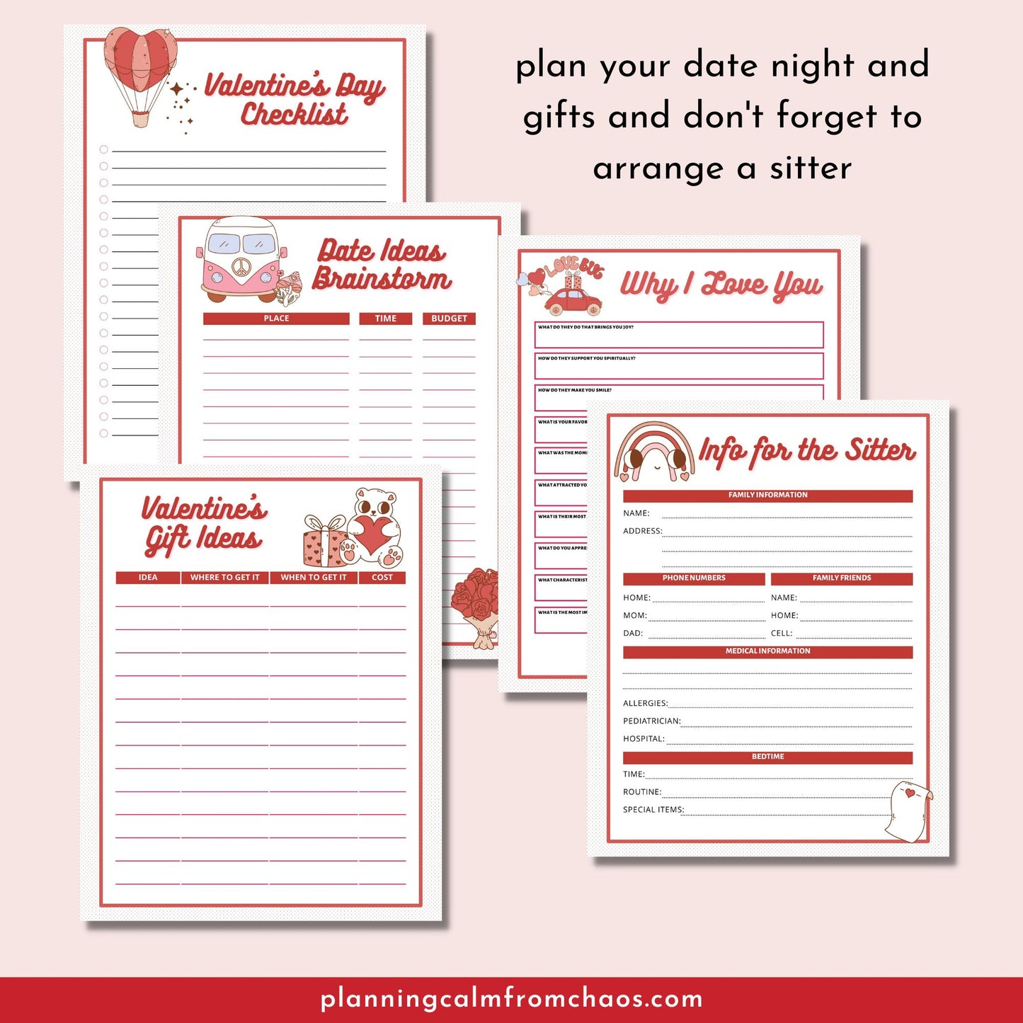 valentines planner pdf