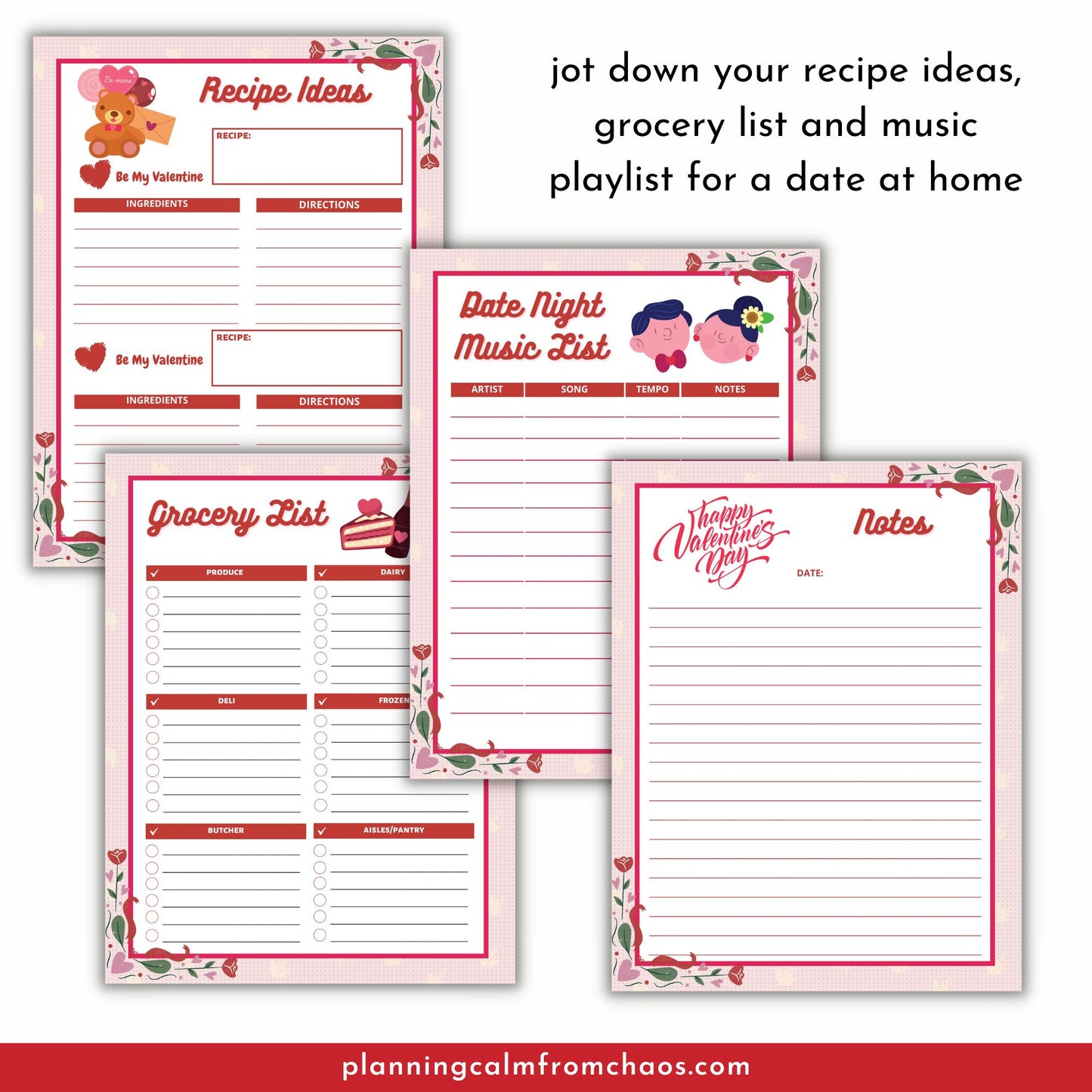 Printable Valentine's Day Planner