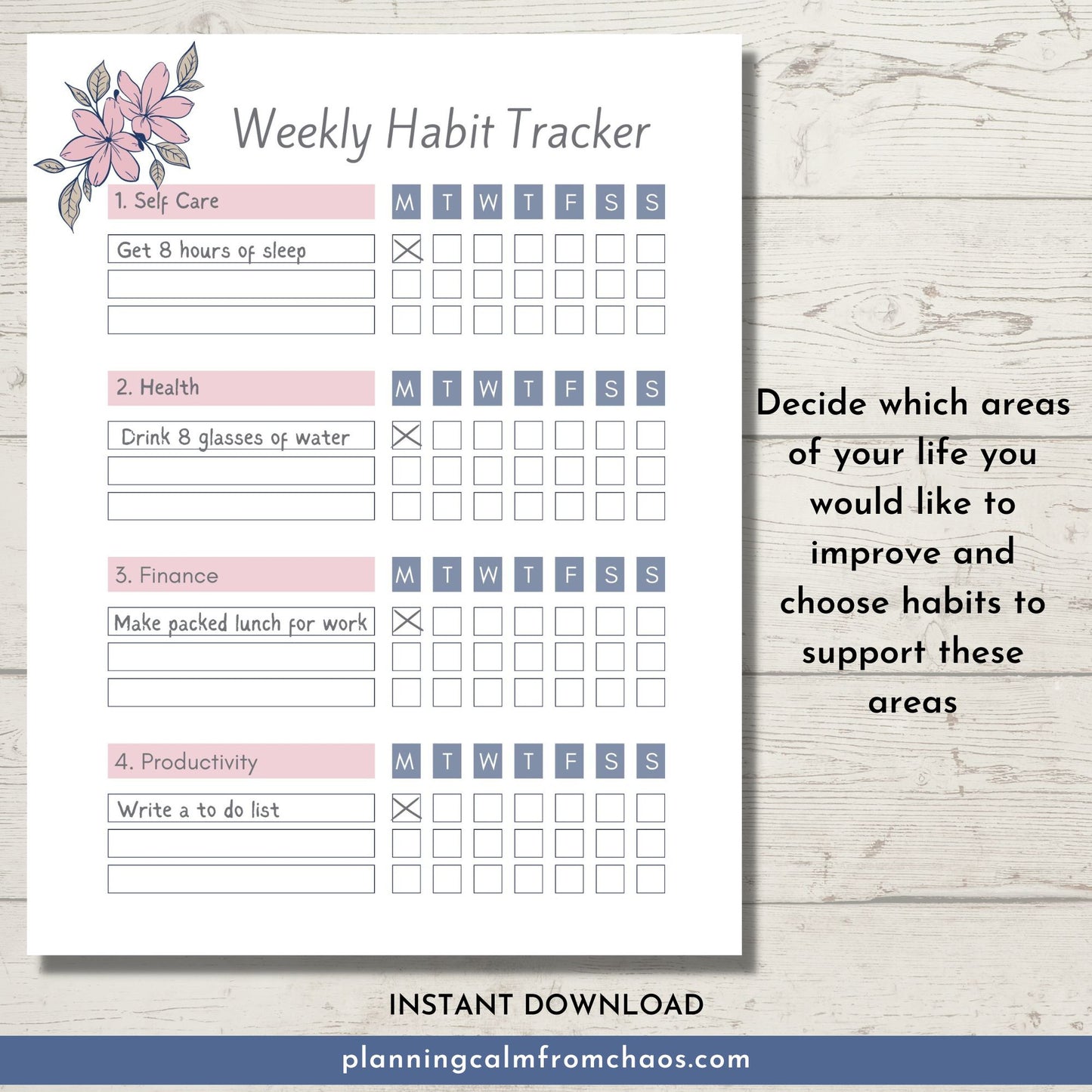 weekly habit tracker printable