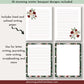 winter floral digital stationery set